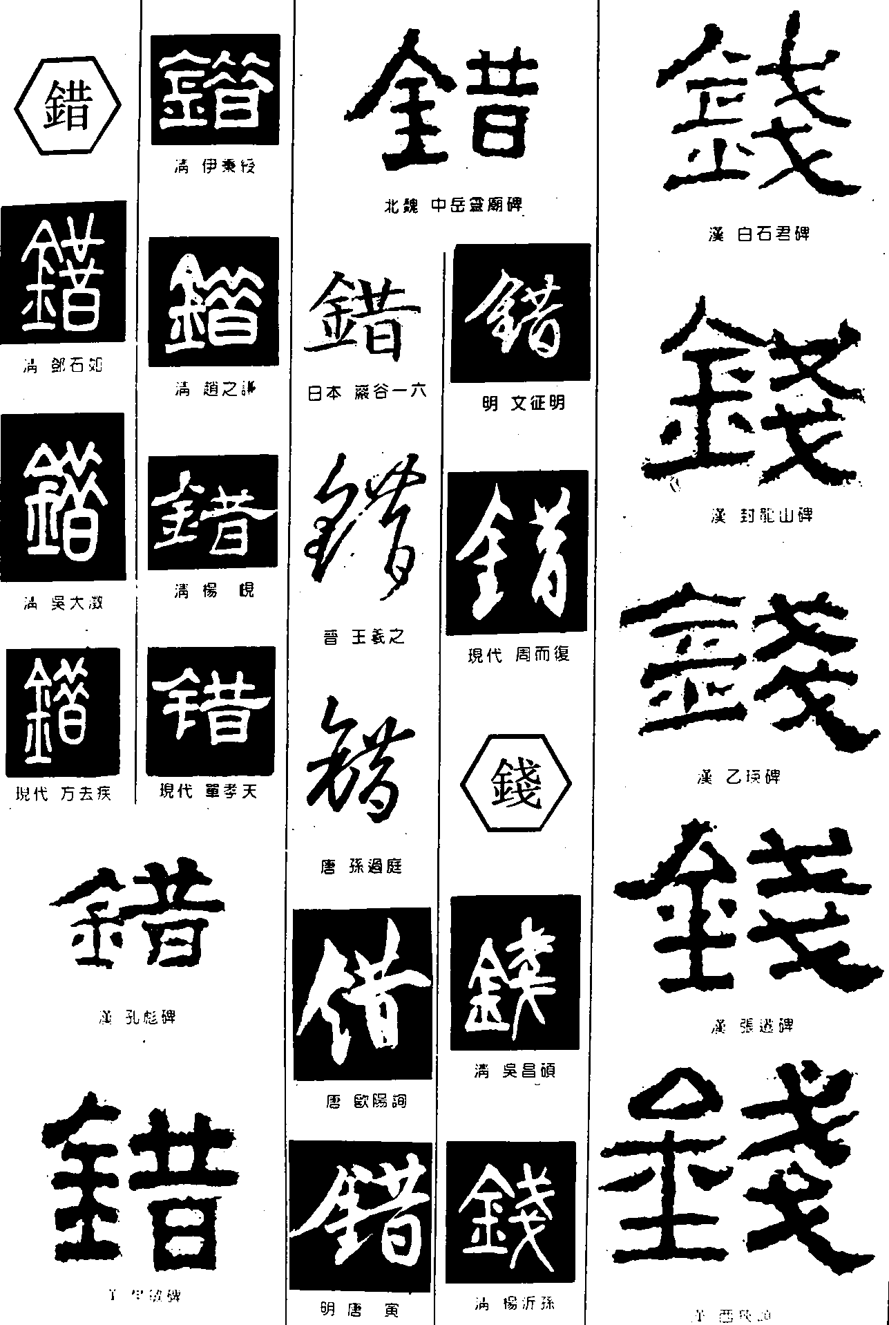 错钱 艺术字 毛笔字 书法字 繁体 标志设计