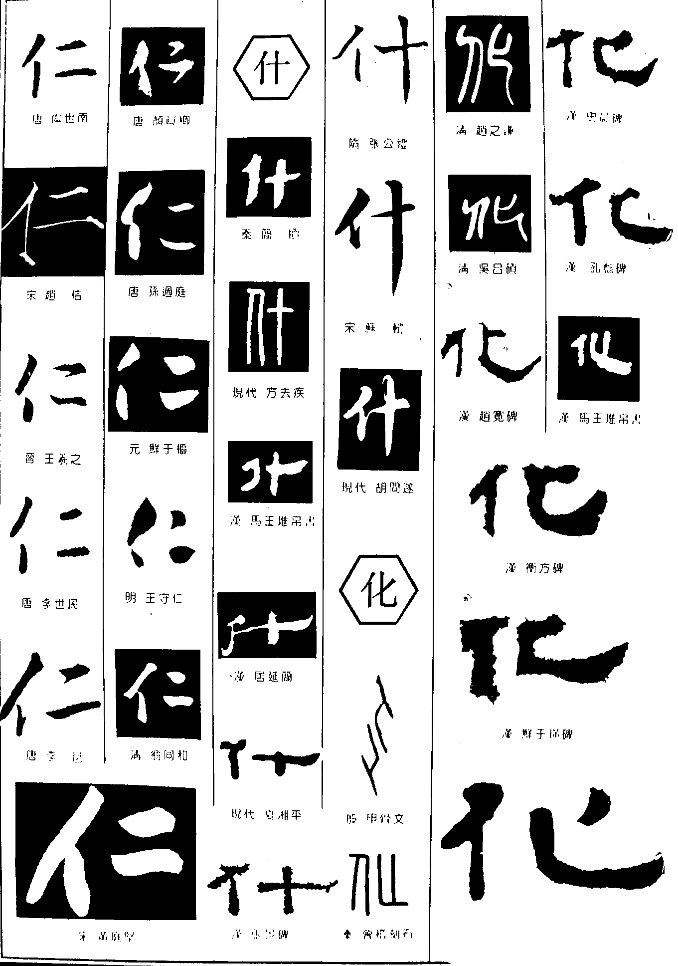 仁什化 艺术字 毛笔字 书法字 繁体 标志设计